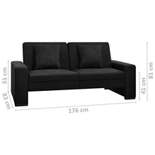 FAMIROSA Divano Letto Nero in Tessuto