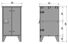 Woood Kluis-Comodino, Legno, Grigio Cemento, 63.5 x 37 x 35 cm