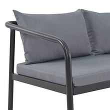 FAMIROSA Divano da Giardino a 2 Posti con Cuscini Grigio in Alluminio
