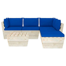 FAMIROSA Set Divani da Giardino su Pallet 6 pz con Cuscini Legno Abete-3562