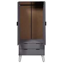 Armadio New York Range, in legno di pino massiccio, grigio
