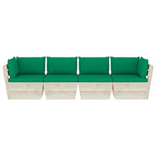 vidaXL Divano da Giardino a 4 Posti su Pallet con Cuscini Legno Abete