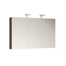Allibert Armadietto a specchio specchio mobili da bagno pre-assemblati 120cm con illuminazione CORPO GRIGIO ASFALTO LUCIDO