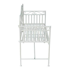 miozzi Panchina 2 Posti da Giardino in Ferro Romantico Bianco 109.5x51x95.5 cm