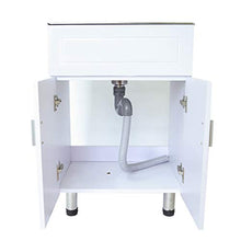 Kitchen Sinks Mobile per lavabo in Acciaio Inox, Mobile per lavabo da Terra Bianco con 2 Ante battenti e lavabo Rettangolare, lavabo Singolo/Doppio