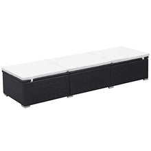 vidaXL Lettino Prendisole in Polyrattan Nero e Bianco Sdraio da Giardino