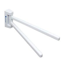 Porta asciugamani con 2 braccia parallele, in plastica, per bagno, colore bianco