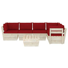 FAMIROSA Set Divani da Giardino su Pallet 6 pz con Cuscini Legno Abete-3573