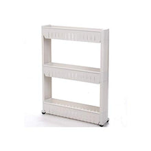 HYRL Gap Storage Rack, plastica Finitura Rack Cucina Bagno Trapuntato Storage Rack con puleggia Rimovibile Cucina scaffale di stoccaggio Bagno,Three
