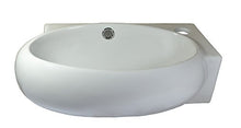 warenplus Lavabo in ceramica bianca da parete ovale 43,5 x 30 x 13 cm