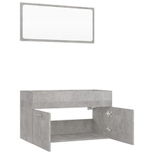 vidaXL Set Mobili da Bagno 2 pz Grigio Cemento in Truciolato