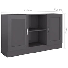 vidaXL Credenza Grigio Lucido 120x30,5x70 cm in Truciolato