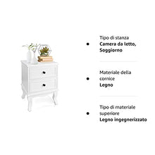 MIADOMODO® Comodino con 2 Cassetti - 49x34,5x30cm, Bianco, in Legno e MDF, Set da 1 o 2 - Comodino da Letto, Comodino Camera da Letto, Comodini da Notte, Camera da Letto Salotto (Set da 1)