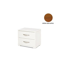 WEBMARKETPOINT Comodino Noce Antico 2 cassetti in legno nobilitato 36x52xH 43
