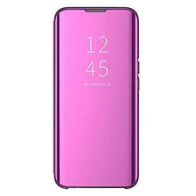 Nadoli Custodia per Samsung Galaxy A52,Chiaro Specchio Stand Protezione Libro Portafoglio Cover Custodia in Pelle Difficile PC Copertura,Rosa Rosso