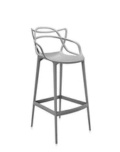 Kartell Masters Stool Sgabello, Tecnopolimero termoplastico Riciclato con Carica Minerale e Trattamento Soft-Touch, Grigio, H. 75