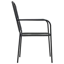 FAMIROSA Set da Pranzo da Esterni 5 pz in Corda di Cotone e Acciaio Nero-8276