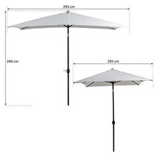 Outsunny Ombrellone da Giardino 2 x 3 m in Alluminio | Color Bianco Crema e Forma Rettangolare | Impermeabile e Anti-UV
