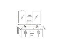 Grafica ma.ro srl Mobile Bagno ARREDOBAGNO RUBINETTI Inclusi Nero Laccato 151 CM Doppio LAVABO Ice