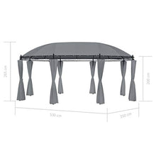 E E-NICES Gazebo con Tende 530x350x265 cm Antracite