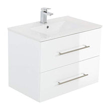 Set di mobili da bagno Firenze 75 (5 parti/A) incl. specchio a LED bianco lucido