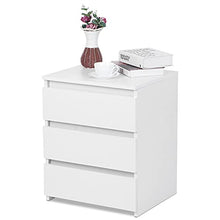 EBTOOLS - Comodino bianco con 3 cassetti in legno, 45 x 38,2 x 56 cm