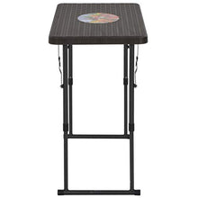 SKM Set da Bistrot 3 pz Pieghevole in HDPE Marrone Stile Rattan (15.55kg)