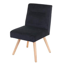 Mendler Sedia poltroncina Sala Pranzo Soggiorno HWC-F38 Design retrò Legno Velluto Nero