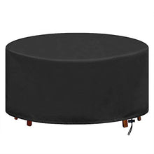 HAOHUI Copertura per Mobili da Giardino, Impermeabile Anti-UV Resistente Antistrappo Tessuto Oxford Copertura Rotonda per Tavolo da Giardino, per Mobili da Giardino