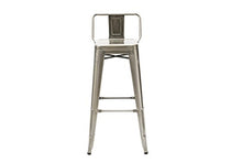 White loft WL95500 Set Sgabello Alto con Schienale, Argento, 43 x 43 x 94 cm, 4 unità