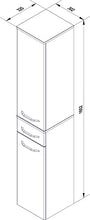 Fackelmann Milano - Armadietto Alto da Bagno, 30 cm, Colore: Marrone/Bianco, Altezza: 165,5 cm