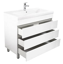 Mobile bagno a terra Talis 100 bianco lucido, 3 cassetti senza maniglie
