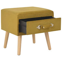 Festnight Comodino Camera da Letto, Comodino in Velluto Mustard 40x35x40 cm
