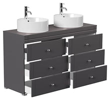 Mobile bagno a terra Memoria Classic antracite satinato con lavabi appoggiati