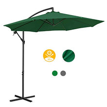 Novonova - Ombrellone inclinabile, da giardino, da esterno, in poliestere e struttura metallica, altezza 2,6 m, diametro 2,9 m, SY-PS630, colore: Verde