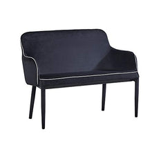 Tuoni New Plana Plus Divano, 2 Posti in Velluto, Salotto/Sala d'Attesa, Nero, 120x60x90 cm