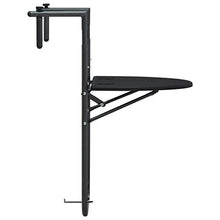 E E-NICES Tavolo da Balcone Pensile Nero 60x64x83,5cm Plastica Rattan