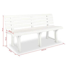 FAMIROSA Panchina da Giardino 145,5 cm in Plastica Bianca