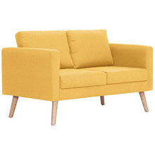 vidaXL Divano a 2 Posti Elegante Comodo Sofa Doppio per Casa per Ufficio Poltrona da Due Persone Arredo per Salotto Arredamento in Tessuto Giallo