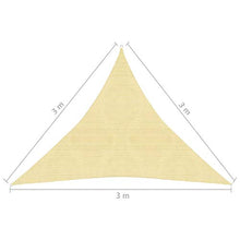 vidaXL Vela Parasole 160 g/m² Beige 3x3x3 m in HDPE