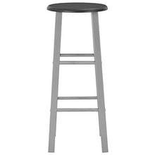 Autoshoppingcenter Set di 2 Sgabelli da Bar Industriale Acciaio MDF Sedia Tonda Alta con Poggiapiedi per Ristorante Argento 70 x 30 CM