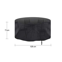 litulituhallo - Copertura per mobili da giardino, tavolo circolare impermeabile, rotondo, in rattan, 128 x 71 cm