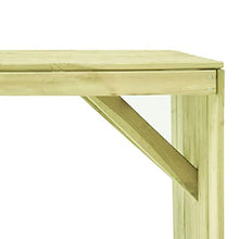 E E-NICES Tavolo da Giardino 150x87x80 cm in Legno di Pino Impregnato
