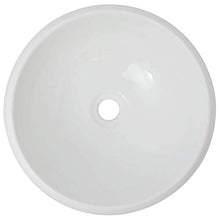 Lavabo da bagno rotondo in ceramica bianca 40 x 16 cm