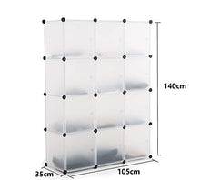 ASUKALE Armadio in plastica portatile con 12 cubi (105 × 35 × 140)