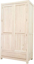 Destock Mobles - Armadio della serie Hevea massiccia, 2 ante, 2 cassetti