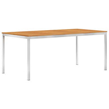 E E-NICES Tavolo da Pranzo Giardino 180x90x75cm Legno Acacia Acciaio Inox