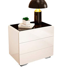 Comodino Semplice e Moderno Dipinto di Bianco Camera da Letto 3 Strati Semplice Contenitore Piccolo Armadio con Cuscinetto 300KG-56x42x50cm FANJIANI