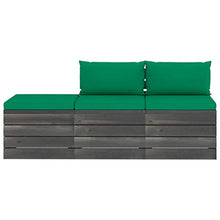 FAMIROSA Set Divani da Giardino su Pallet 3 pz con Cuscini Massello Pino-1760