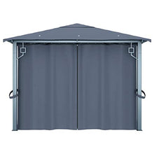 vidaXL Gazebo con tende, 400 × 300 cm, antracite, alluminio